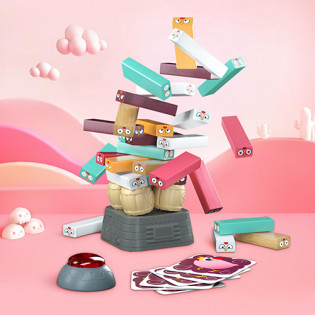 TOP BRIGHT Colored Wooden Blocks Stacking Board
